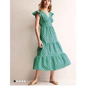 Boden New May Floral Tiered Midi Dress NWOT